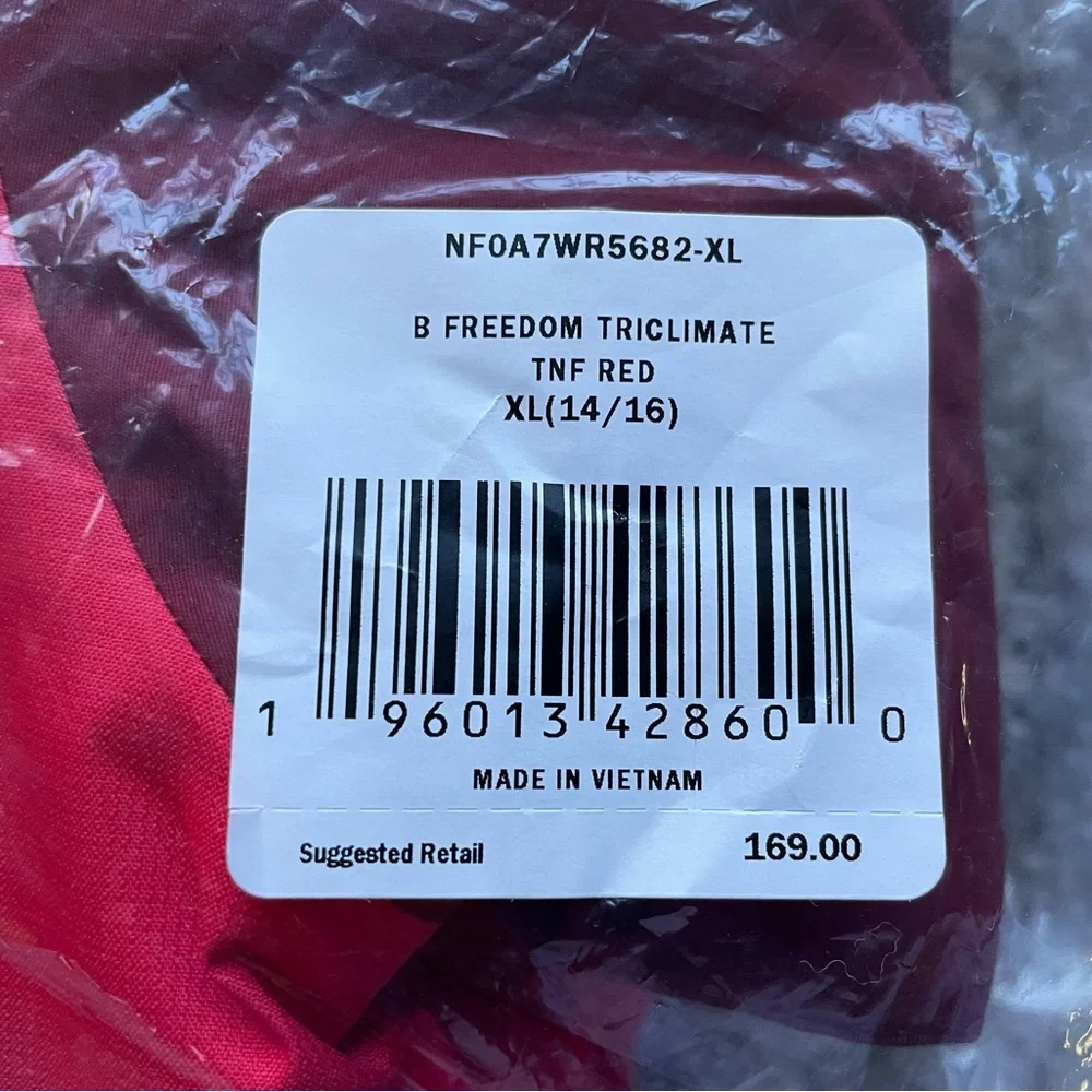 The North Face Freedom Triclimate Jacket Coat Boys New in Package XL 14 16 red - Picture 7 of 10